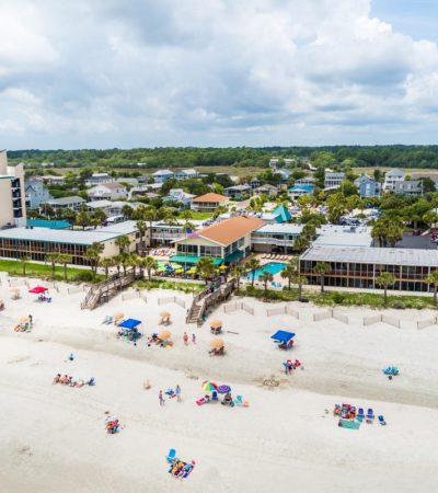 Aerial Beach View of The Oceanfront Litchfield Inn